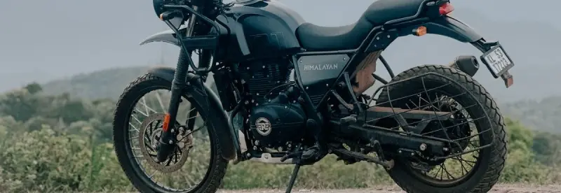 A motorcycle parked on the road